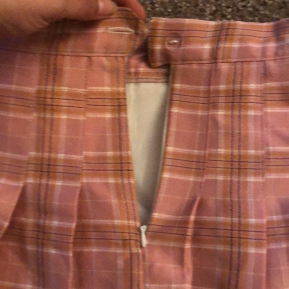 Pink plaid pleated high waist school girl skirt size small - Picture 6 of 14